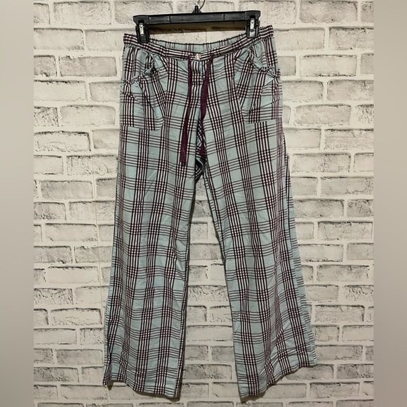 Victoria's Secret Other - Victoria’s Secret pajama bottoms light blue and purple plaid print Small
